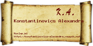 Konstantinovics Alexandra névjegykártya